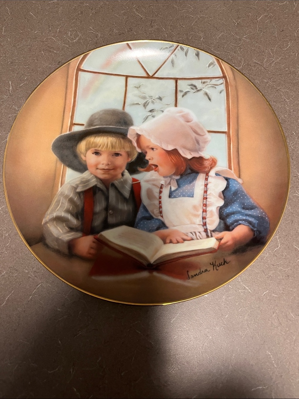 Little Tutor by Sandra Kuck collector plate. No box 9”
